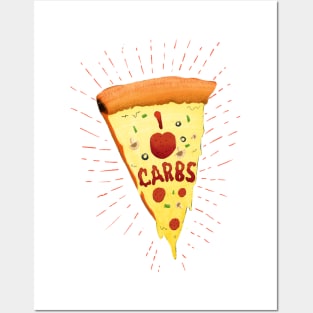 I Heart Carbs Pizza Shirt Posters and Art